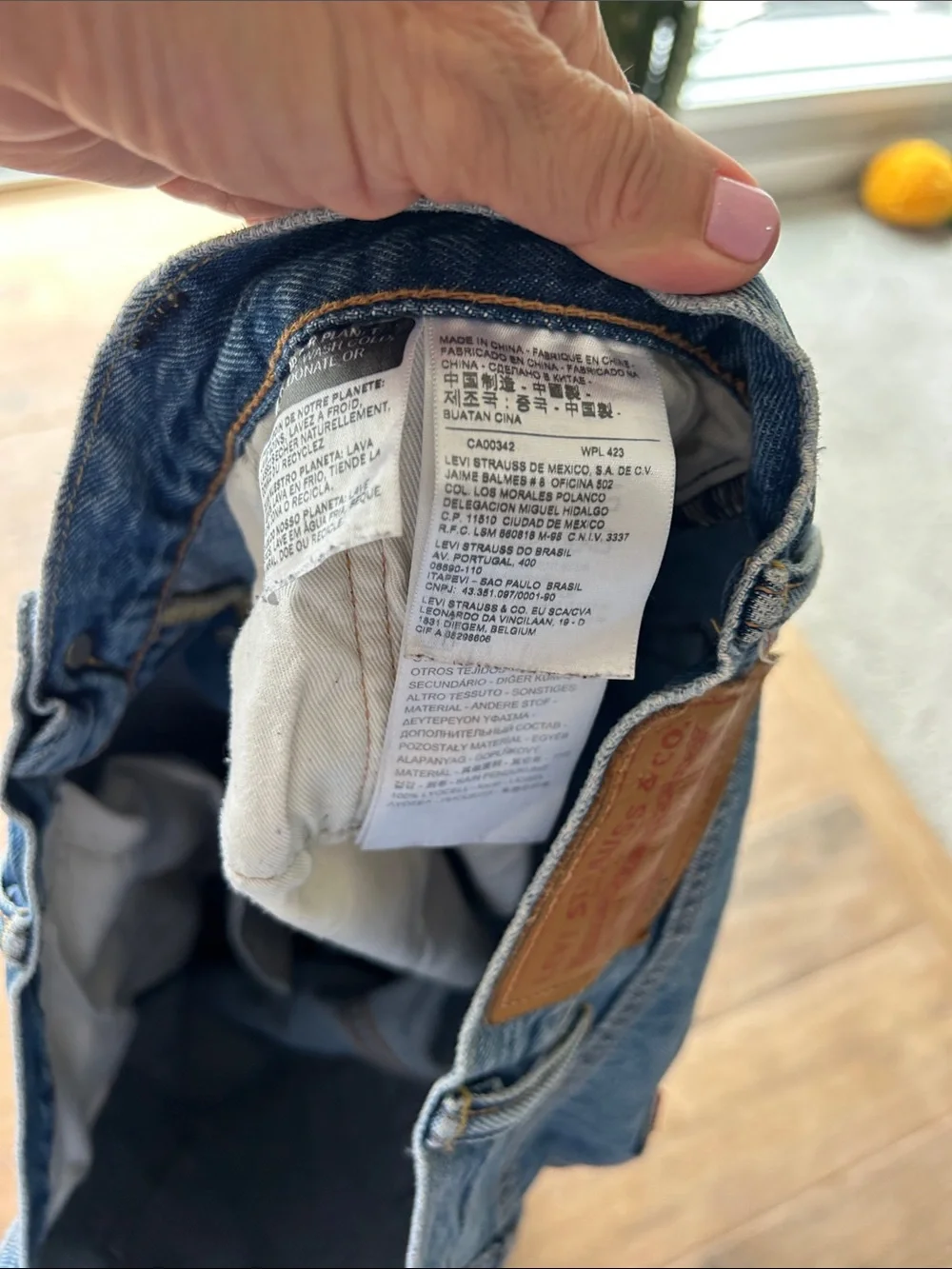 Levi’s Customized Men's 501 Straight Fit Ripped Denim Jeans - Blue
